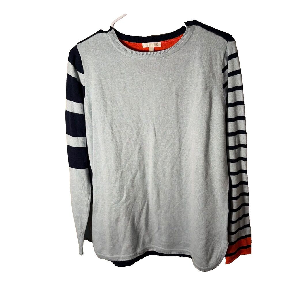 Lisa Todd Sweater Women's Small Light Blue Pullover Casual Knit Cotton Colorful